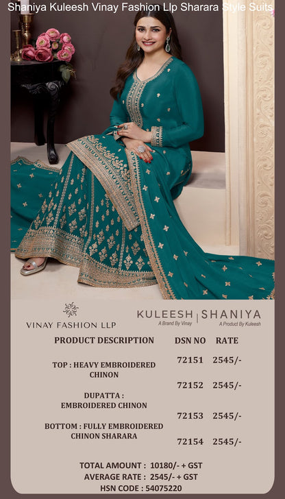 Shaniya Kuleesh Vinay Fashion Llp Chinon Sharara Style Suits Wholesaler Gujarat