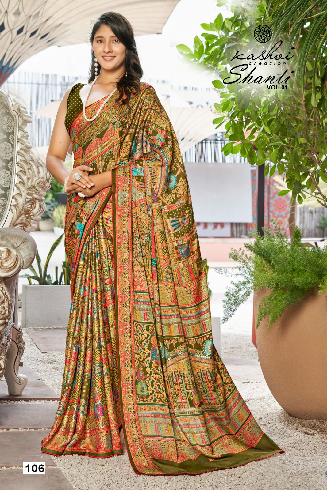Shanti Kashvi Creation Moss Sarees Exporter Gujarat