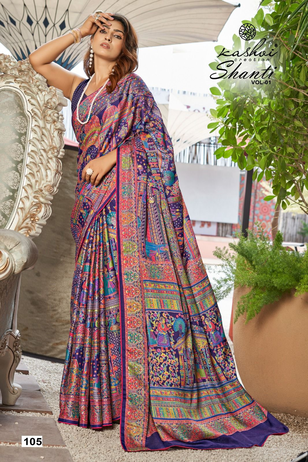 Shanti Kashvi Creation Moss Sarees Exporter Gujarat