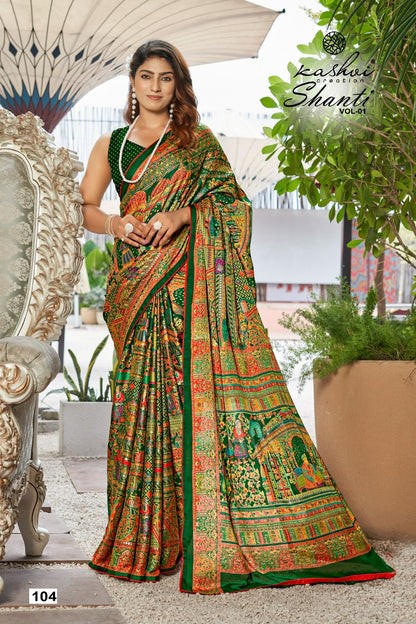 Shanti Kashvi Creation Moss Sarees Exporter Gujarat
