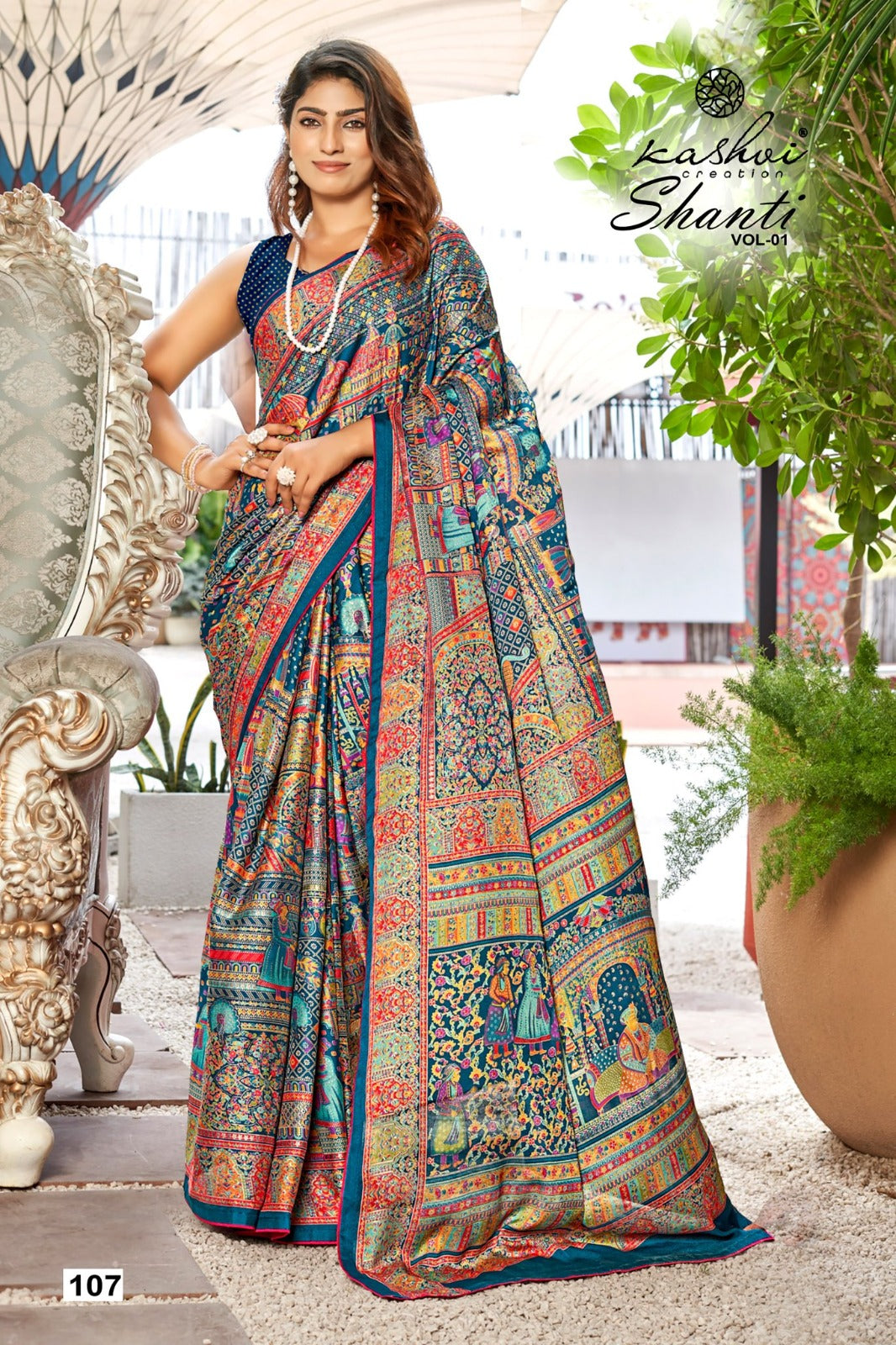 Shanti Vol 1 Kashvi Creation Moss Sarees Exporter Ahmedabad