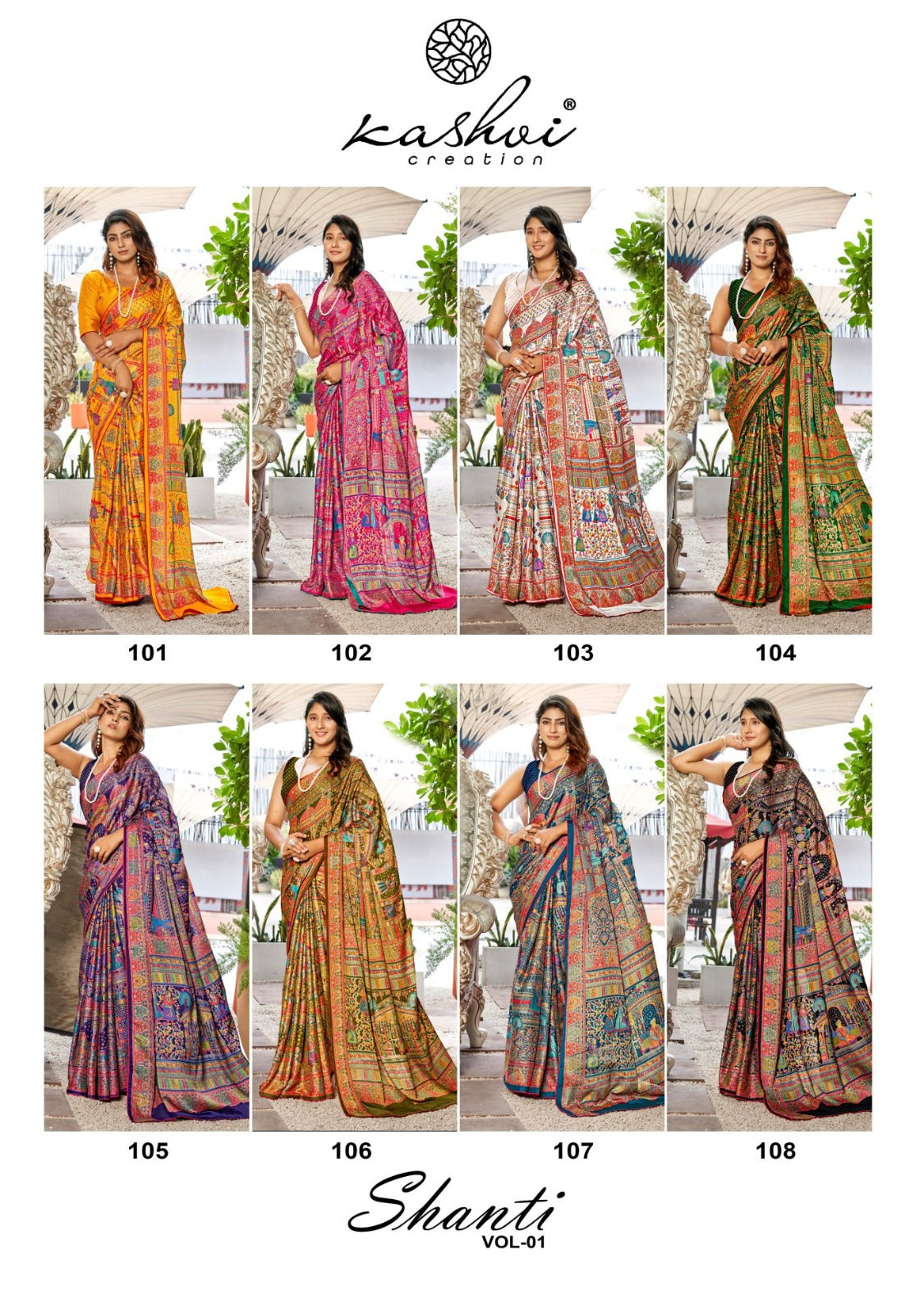 Shanti Vol 1 Kashvi Creation Moss Sarees Exporter Ahmedabad