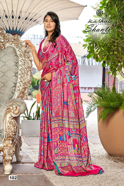 Shanti Vol 1 Kashvi Creation Moss Sarees Exporter Ahmedabad