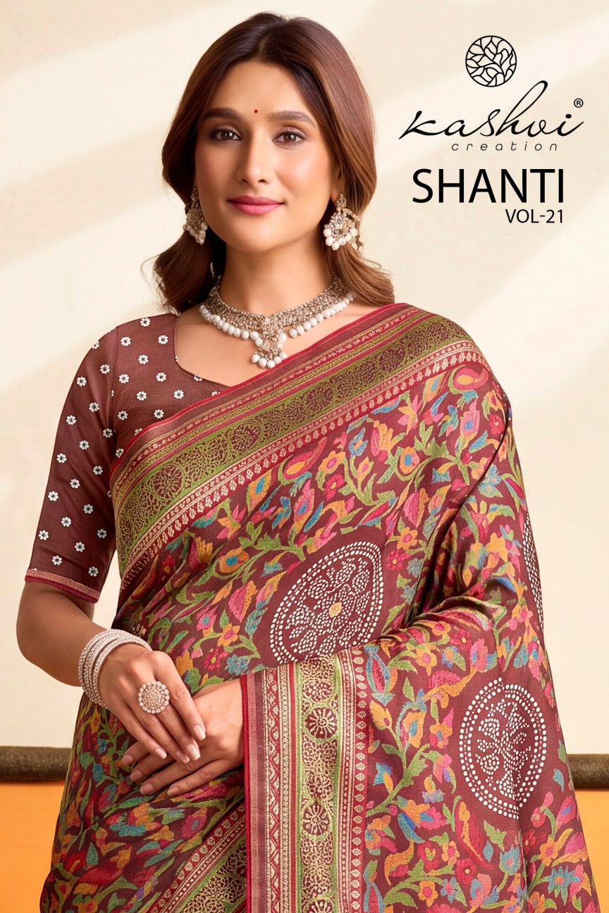 Shanti Vol 21 Kashvi Creation Moss Sarees Manufacturer Ahmedabad