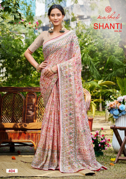 Shanti Vol 4 Kashvi Creation Moss Foil Sarees Manufacturer Ahmedabad