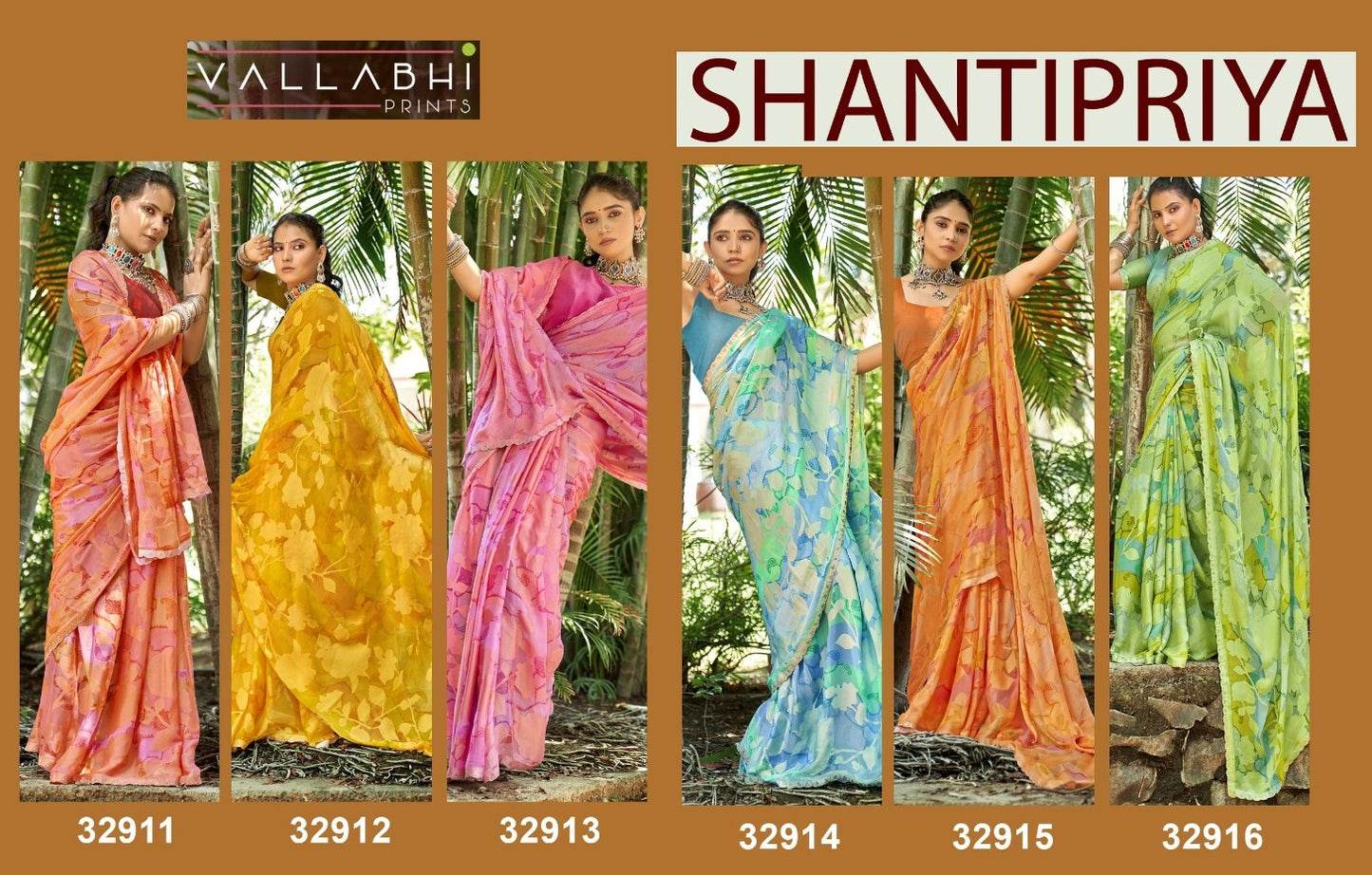 Shantipriya Vallabhi Prints Moss Brasso Sarees Wholesale Price