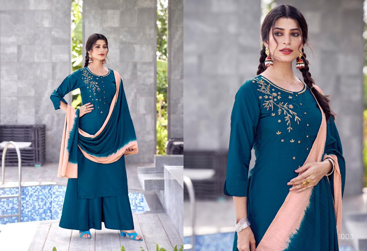 Shap Sweety Fashion Chinon Readymade Plazzo Style Suits Wholesale Price