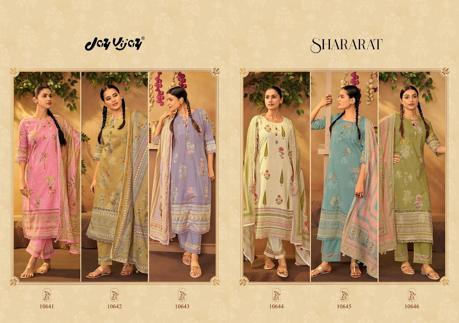 Shararat Jay Vijay Mal Cotton Pant Style Suits Wholesaler Gujarat