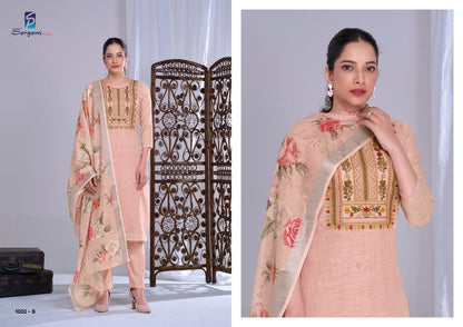 Shararat Sargam Prints Lilen Pant Style Suits Supplier Ahmedabad