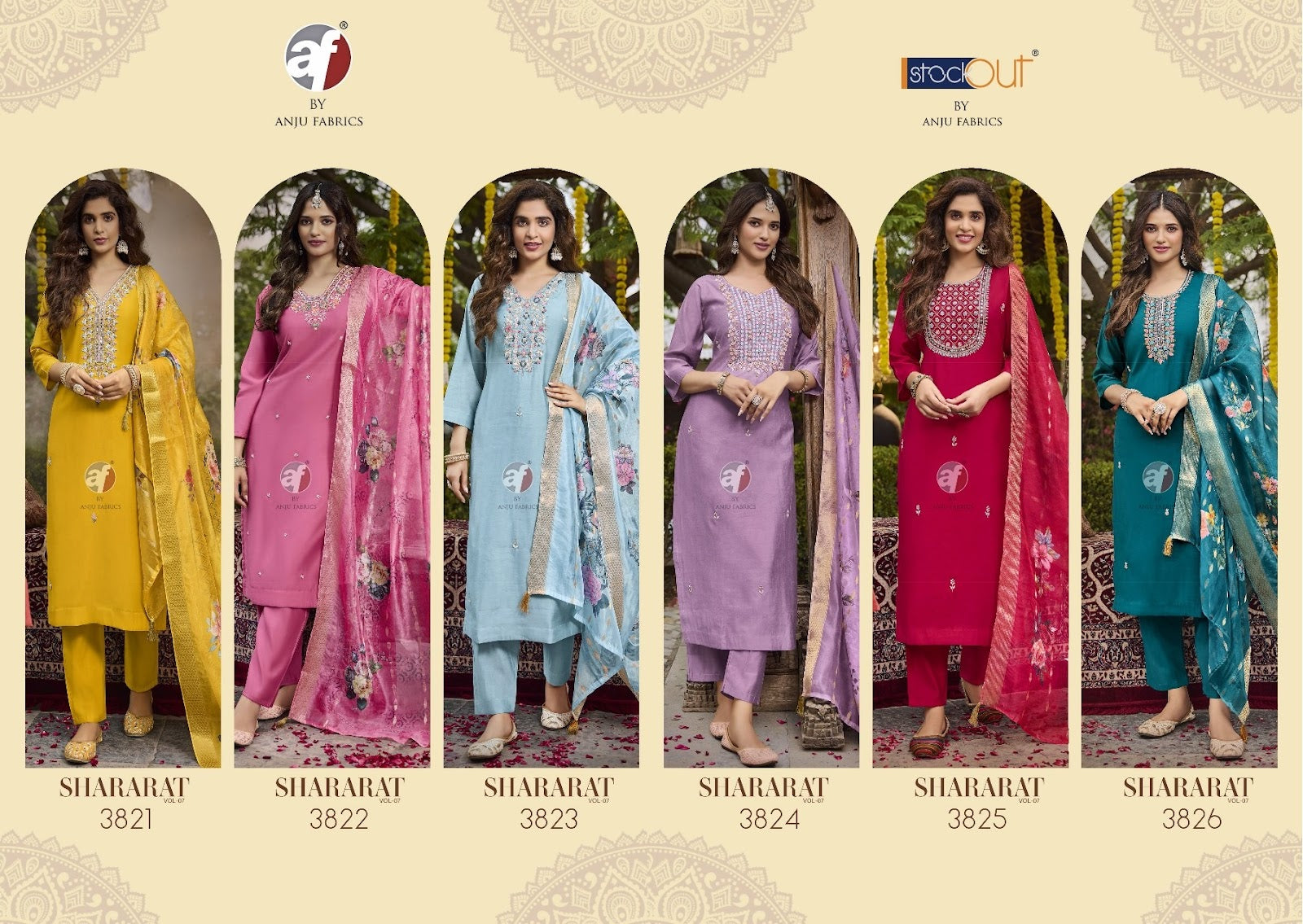 Shararat Vol 7 Af Viscose Modal Readymade Pant Style Suits Exporter Gujarat