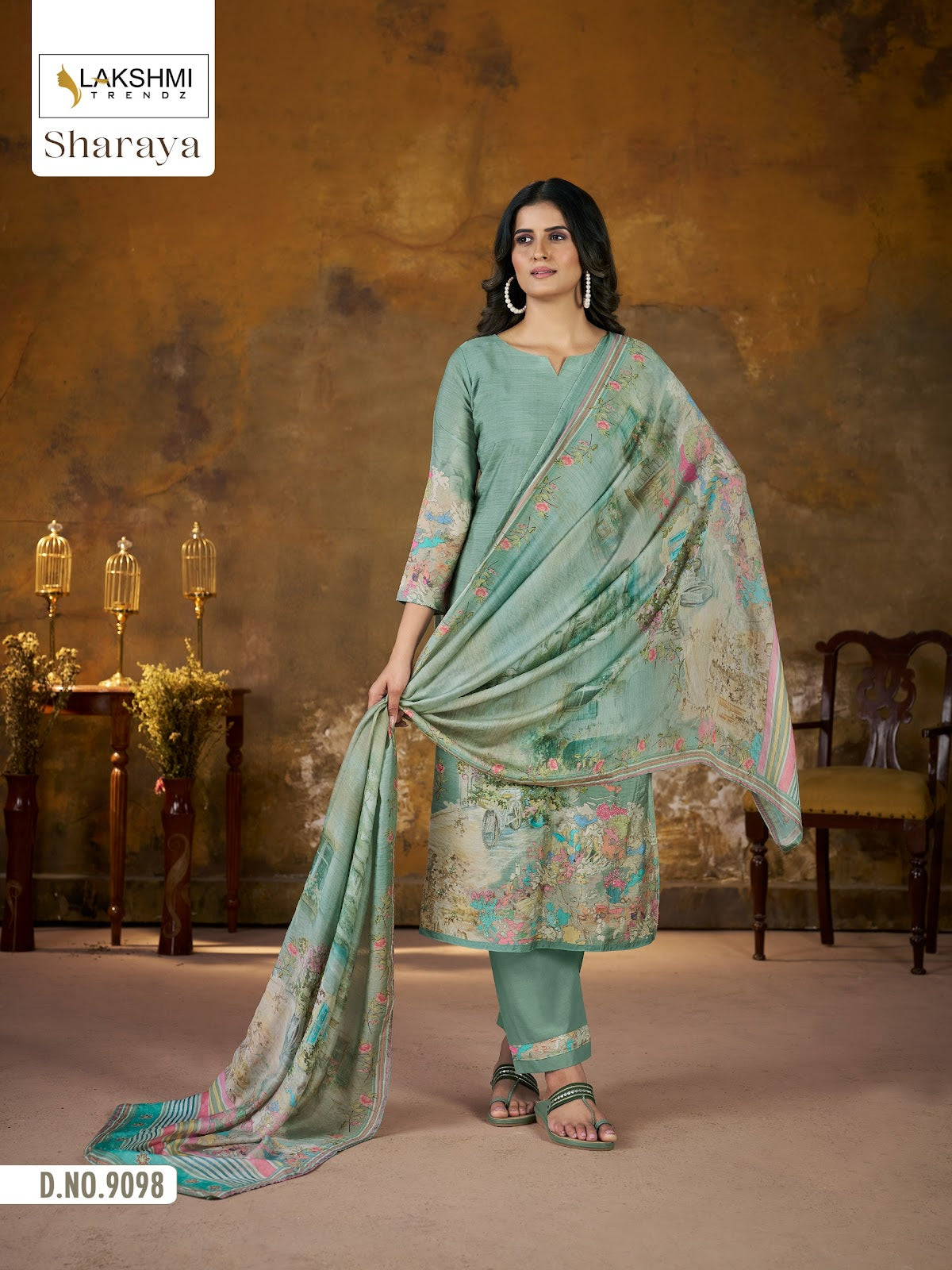 Sharaya 9098 Lakshmi Trendz Viscose Pant Style Suits Exporter Ahmedabad
