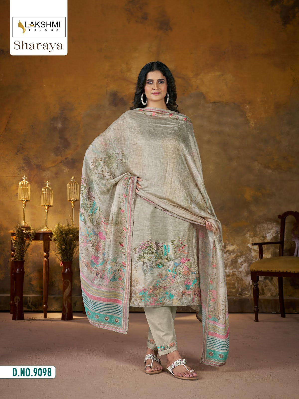 Sharaya 9098 Lakshmi Trendz Viscose Pant Style Suits Exporter Ahmedabad
