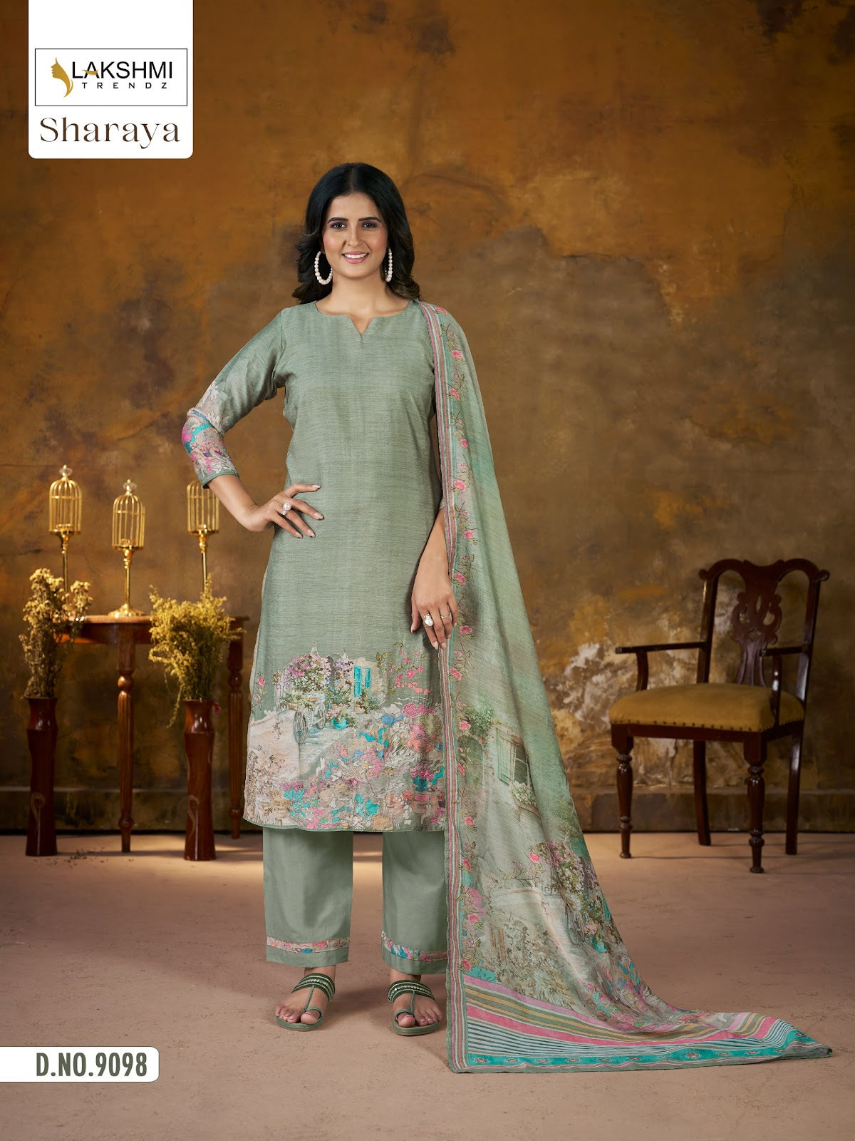 Sharaya 9098 Lakshmi Trendz Viscose Pant Style Suits Exporter Ahmedabad