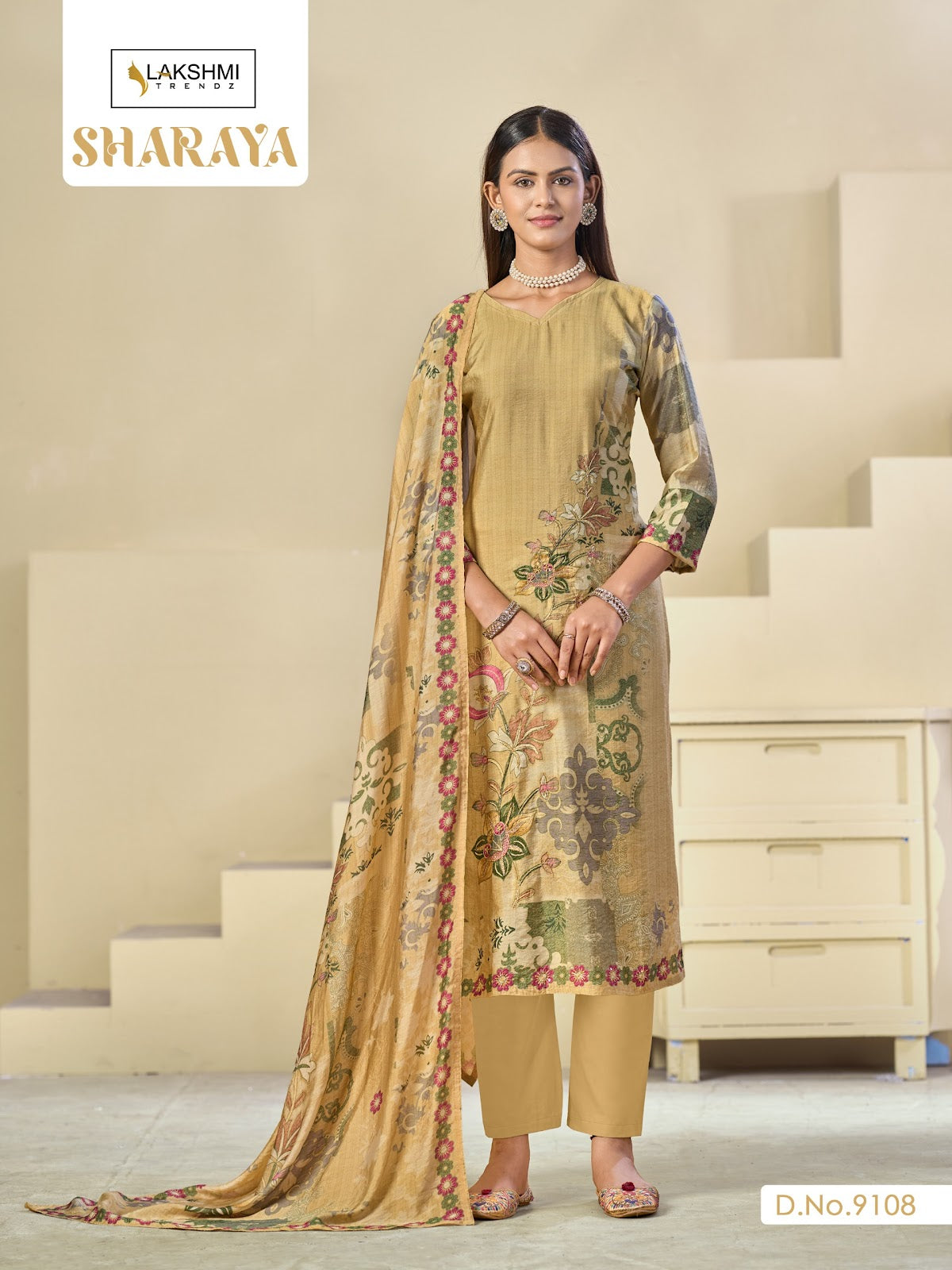 Sharaya 9108 Lakshmi Trendz Viscose Muslin Pant Style Suits Supplier Ahmedabad
