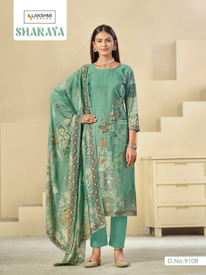 Sharaya 9108 Lakshmi Trendz Viscose Muslin Pant Style Suits Supplier Ahmedabad
