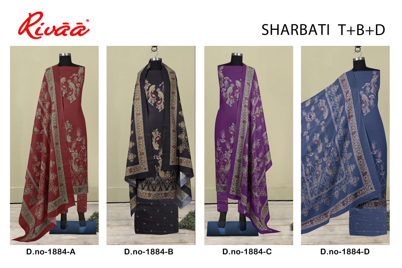 Sharbati 1884 Rivaa Pashmina Suits Supplier India