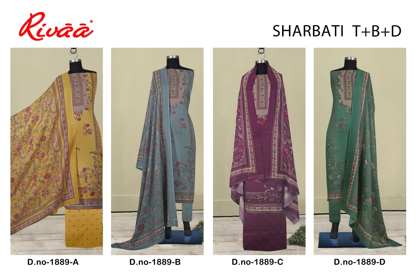 Sharbati 1889 Rivaa Pashmina Suits Exporter India