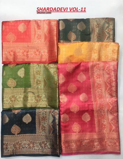 Shardadevi Shakunt Organza Sarees Wholesale Rate