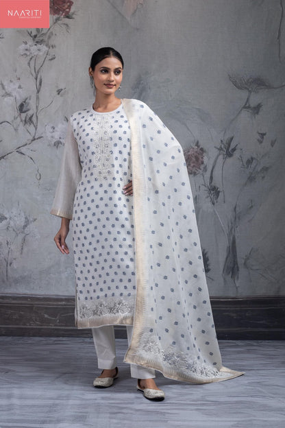 Sharim Naariti Linen Jacquard Pant Style Suits Wholesaler India