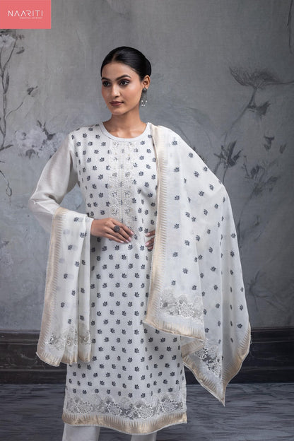 Sharim Naariti Linen Jacquard Pant Style Suits Wholesaler India