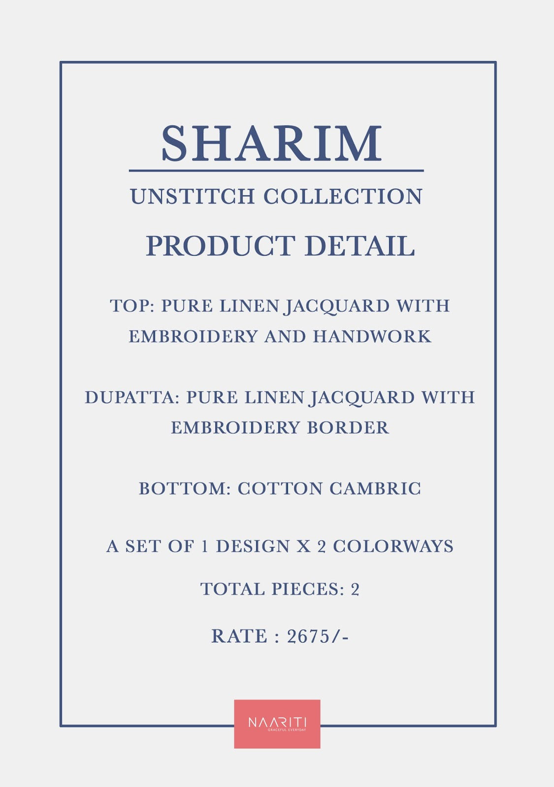 Sharim Naariti Linen Jacquard Pant Style Suits Wholesaler India