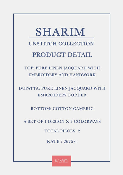 Sharim Naariti Linen Jacquard Pant Style Suits Wholesaler India