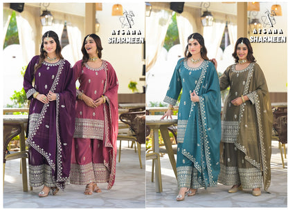 Sharmeen 2 Afsana Georgette Readymade Plazzo Style Suits Exporter Ahmedabad