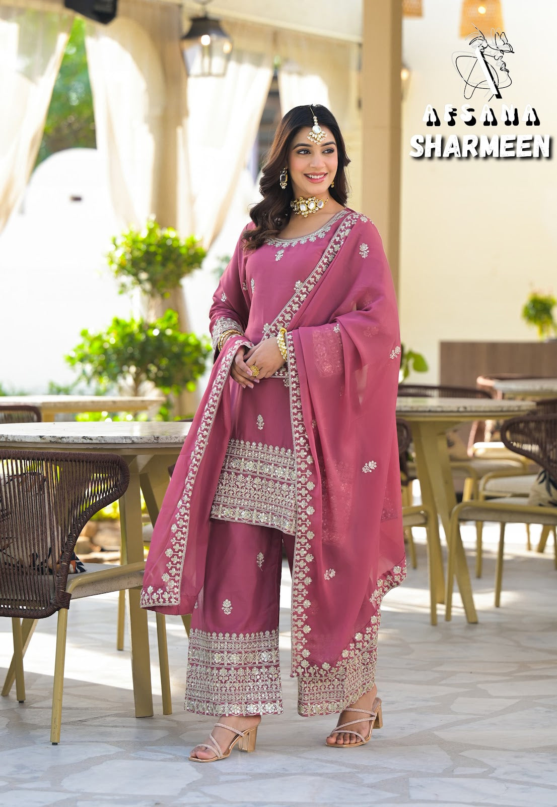 Sharmeen 2 Afsana Georgette Readymade Plazzo Style Suits Exporter Ahmedabad