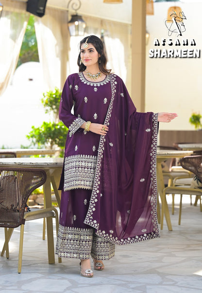 Sharmeen 2 Afsana Georgette Readymade Plazzo Style Suits Exporter Ahmedabad