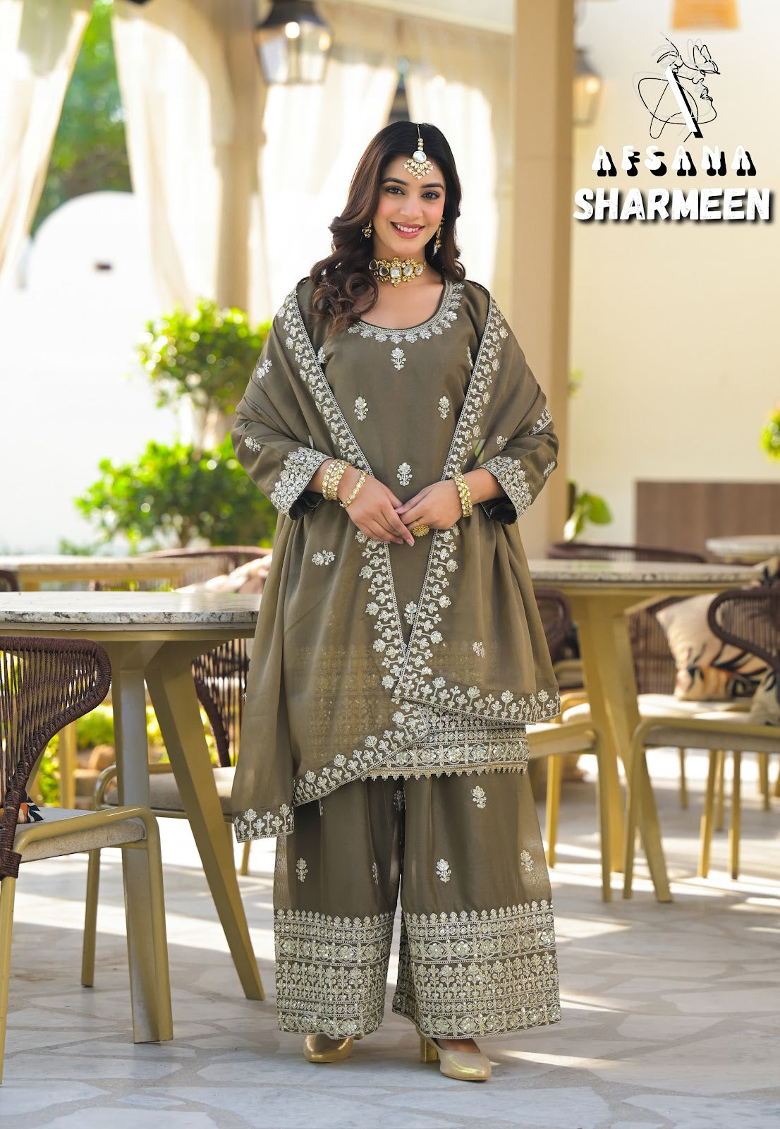 Sharmeen 2 Afsana Georgette Readymade Plazzo Style Suits Exporter Ahmedabad
