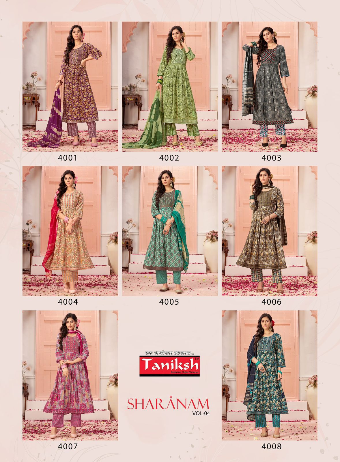 Sharnam Vol 4 Taniksh Rayon Foil Readymade Pant Style Suits Supplier