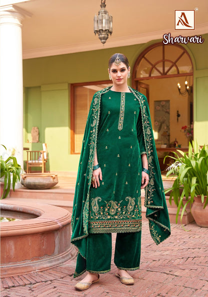 Sharvari Alok Velvet Suits Supplier