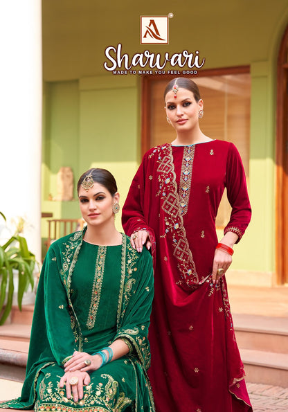 Sharvari Alok Velvet Suits Supplier