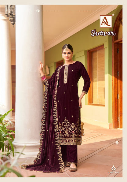 Sharvari Alok Velvet Suits Supplier