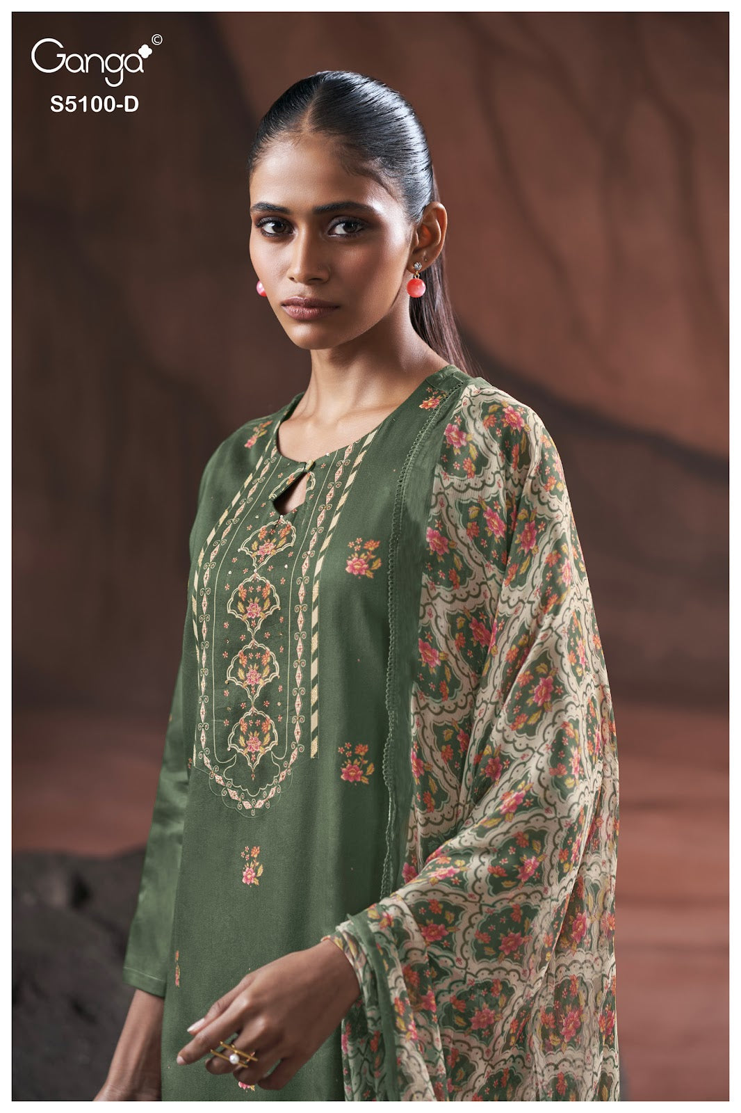 Sharvari S5100 Ganga Cotton Satin Plazzo Style Suits Exporter Gujarat