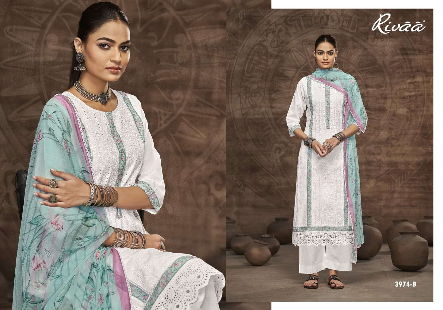Sharvin Rivaa Italian Lawn Pant Style Suits Supplier India