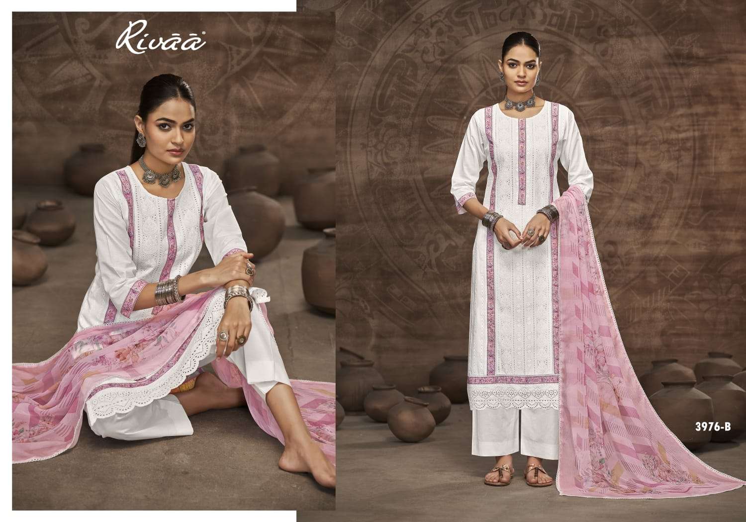 Sharvin Rivaa Italian Lawn Pant Style Suits Supplier India