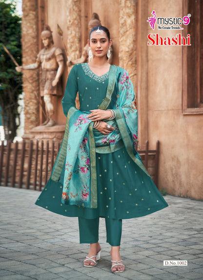 Shashi Vol 1 Mystic 9 Gadwal Readymade Anarkali Suits Exporter Ahmedabad