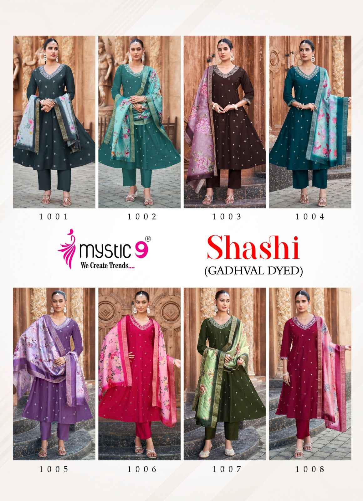 Shashi Vol 1 Mystic 9 Gadwal Readymade Anarkali Suits Exporter Ahmedabad