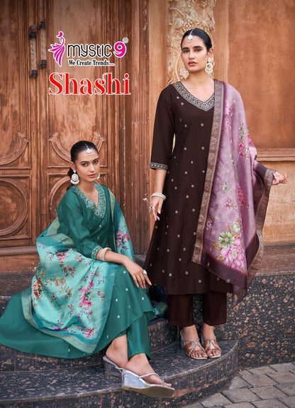 Shashi Vol 1 Mystic 9 Gadwal Readymade Anarkali Suits Exporter Ahmedabad