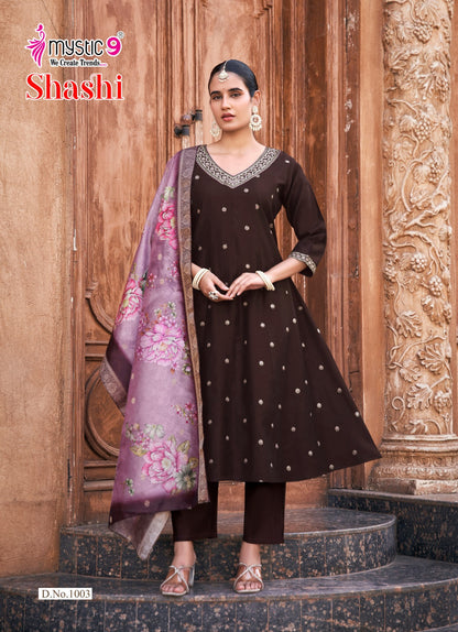 Shashi Vol 1 Mystic 9 Gadwal Readymade Anarkali Suits Exporter Ahmedabad