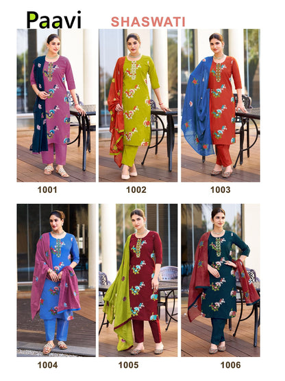 Shaswati Paavi Cotton Readymade Pant Style Suits Wholesale Price