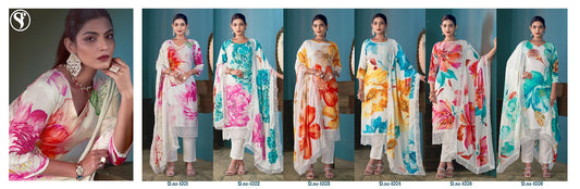 Shaukeen White Sweety Fashion Muslin Pant Style Suits Wholesaler India