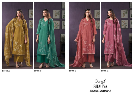Shauna S5168 Ganga Corduroy Plazzo Style Suits Supplier Ahmedabad