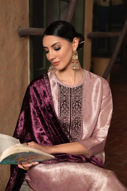 Shauni Naariti Silk Jacquard Velvet Suits Wholesaler Gujarat