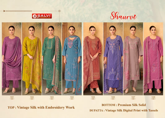 Shaurvi Salvi Fashion Vintage Silk Pant Style Suits Wholesale Rate