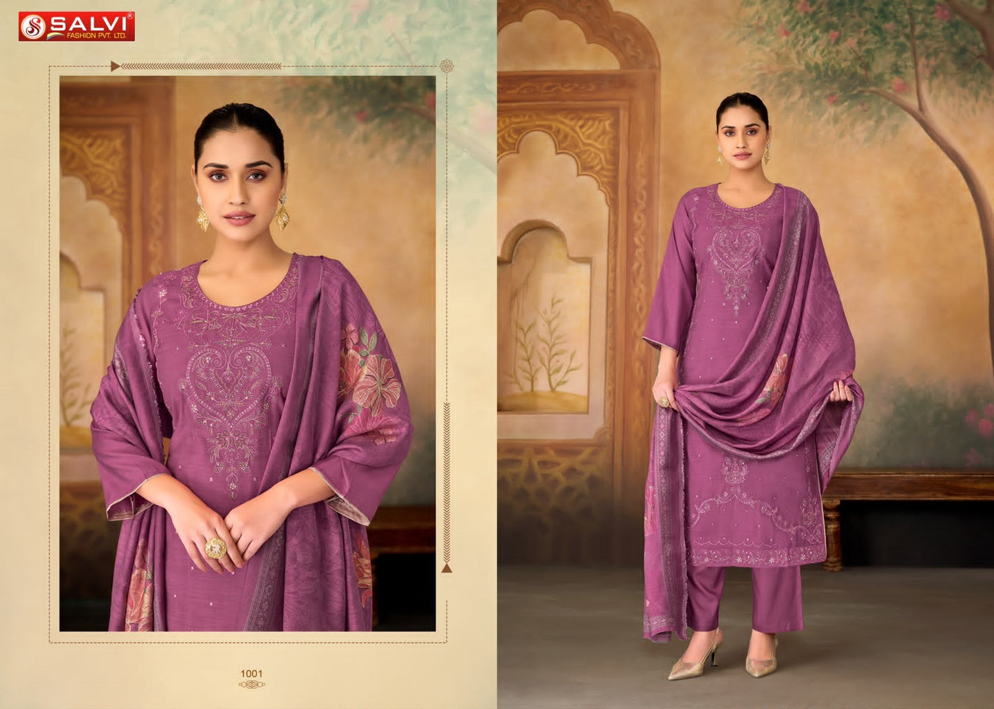 Shaurvi Salvi Fashion Vintage Silk Pant Style Suits Wholesale Rate