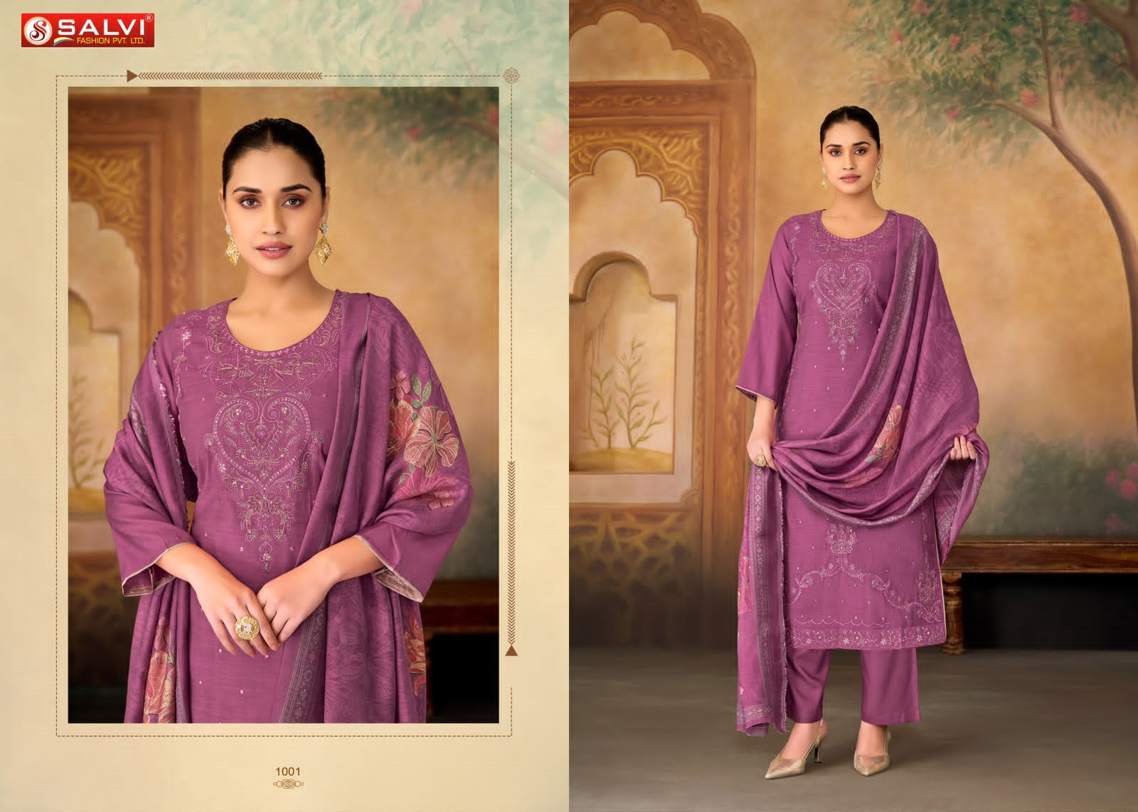 Shaurvi Salvi Fashion Vintage Silk Pant Style Suits Wholesale Rate
