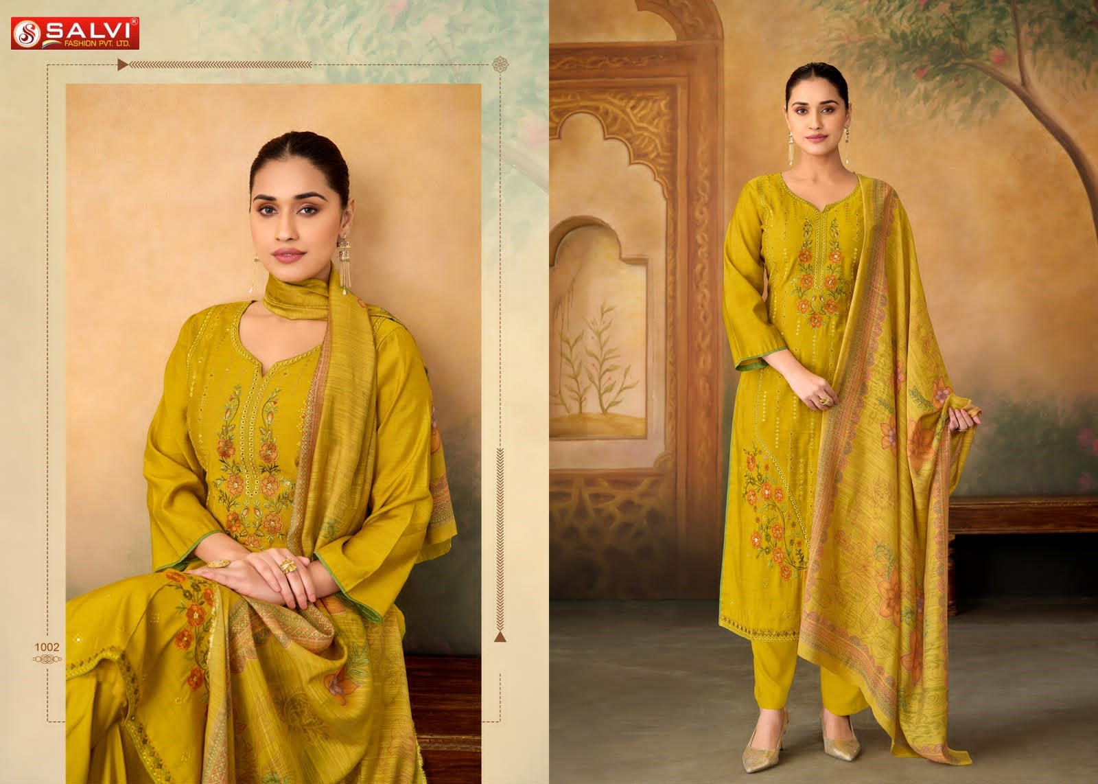 Shaurvi Salvi Fashion Vintage Silk Pant Style Suits Wholesale Rate