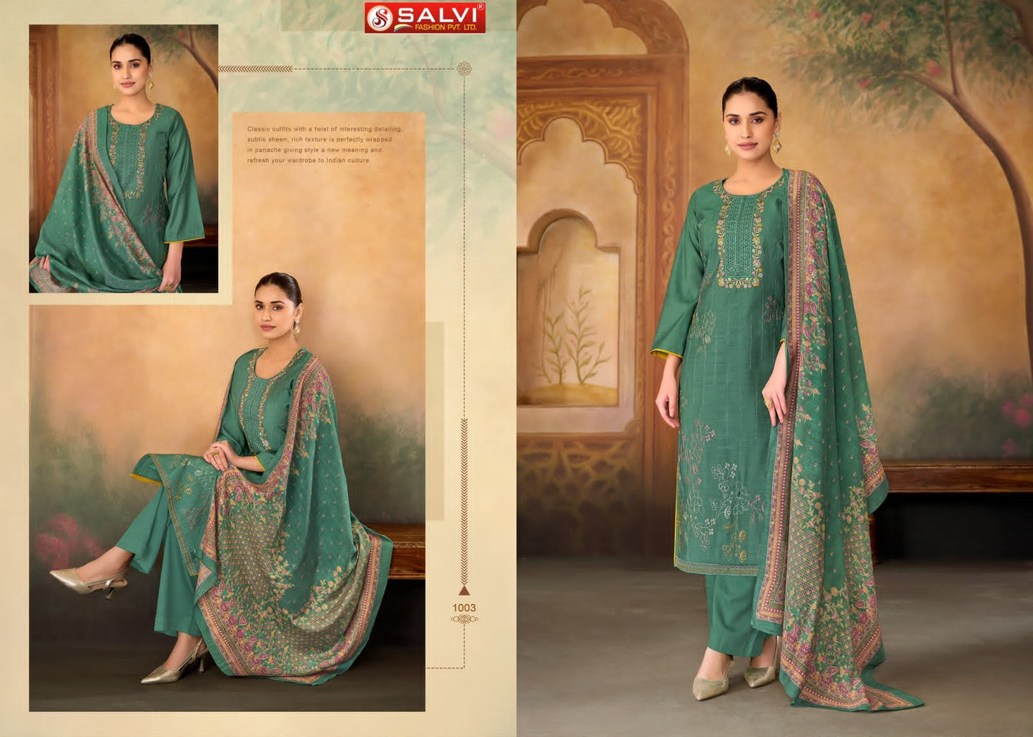 Shaurvi Salvi Fashion Vintage Silk Pant Style Suits Wholesale Rate